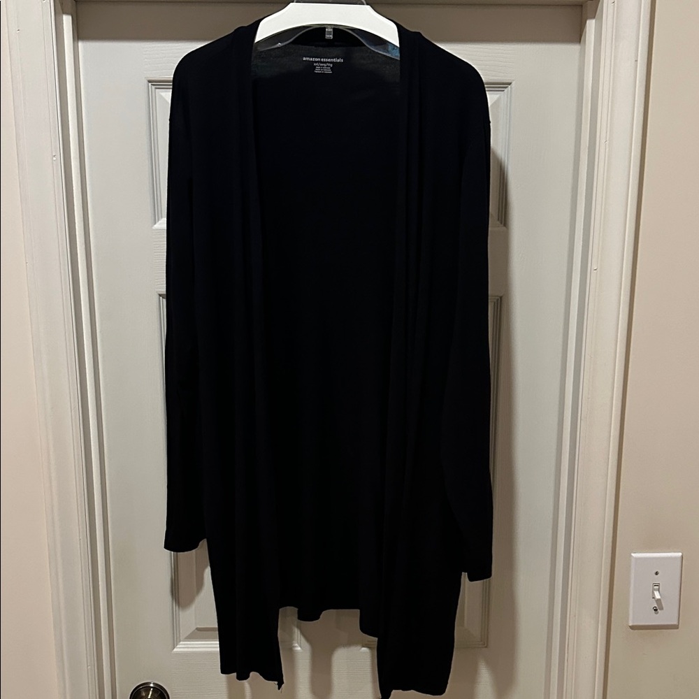 Black Open Front Cardigan Sweater